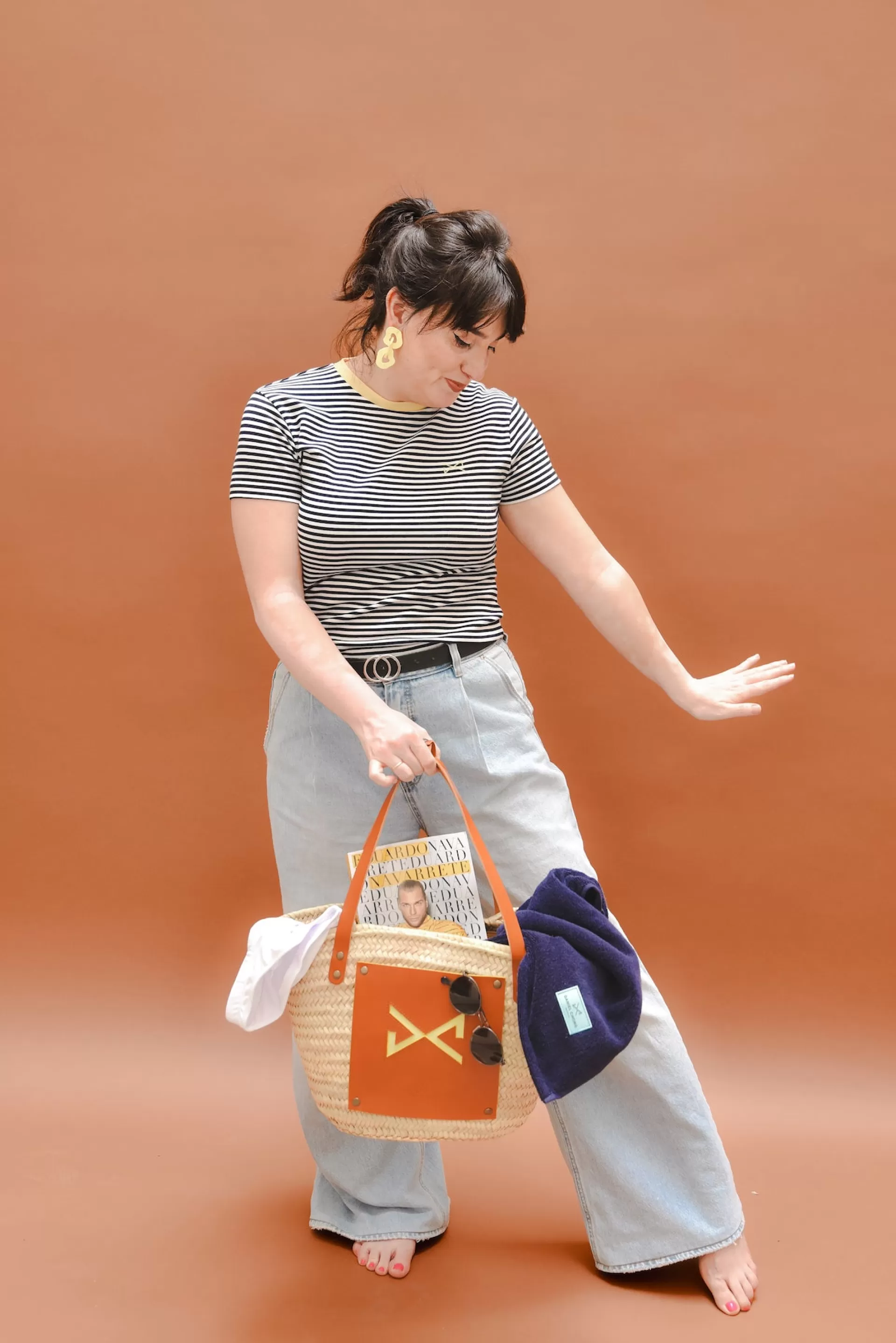 Daniel Chong Capazo mimbre, apliques y asas en piel de curtición vegetal*Mujer Mujer | Bolsos De Viaje