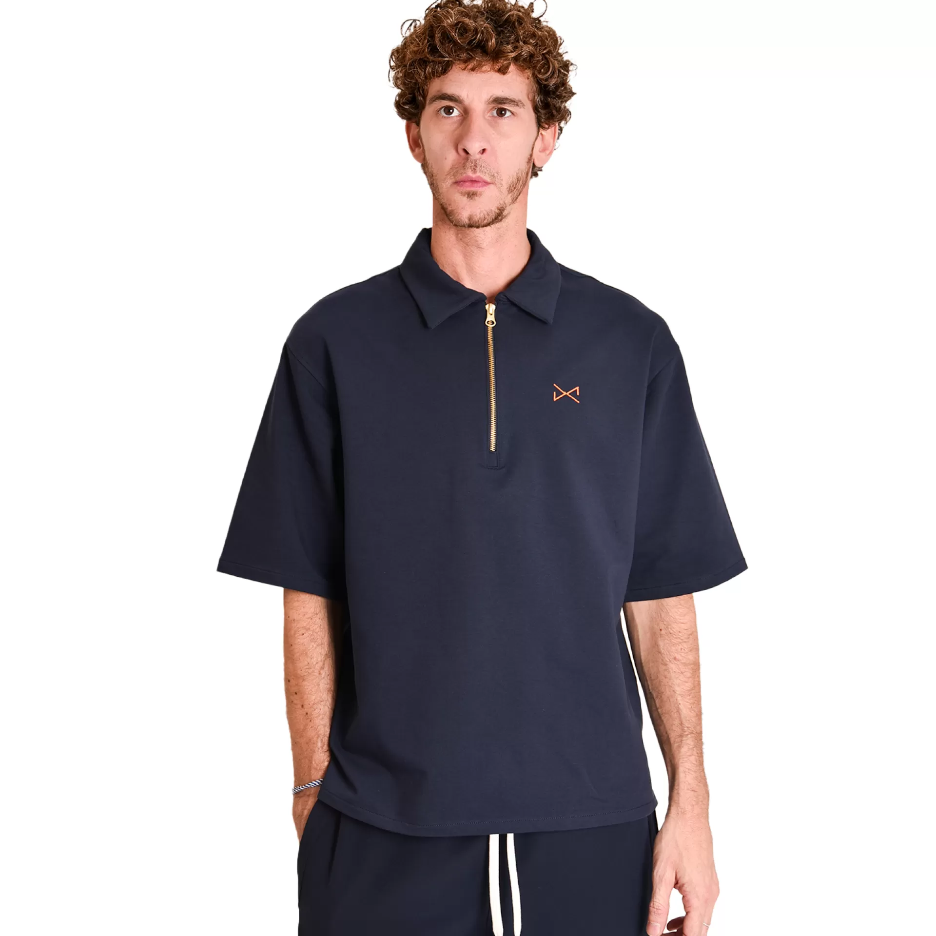Daniel Chong OVER ZIP POLO NAVY unisex*Mujer Hombre | Mujer