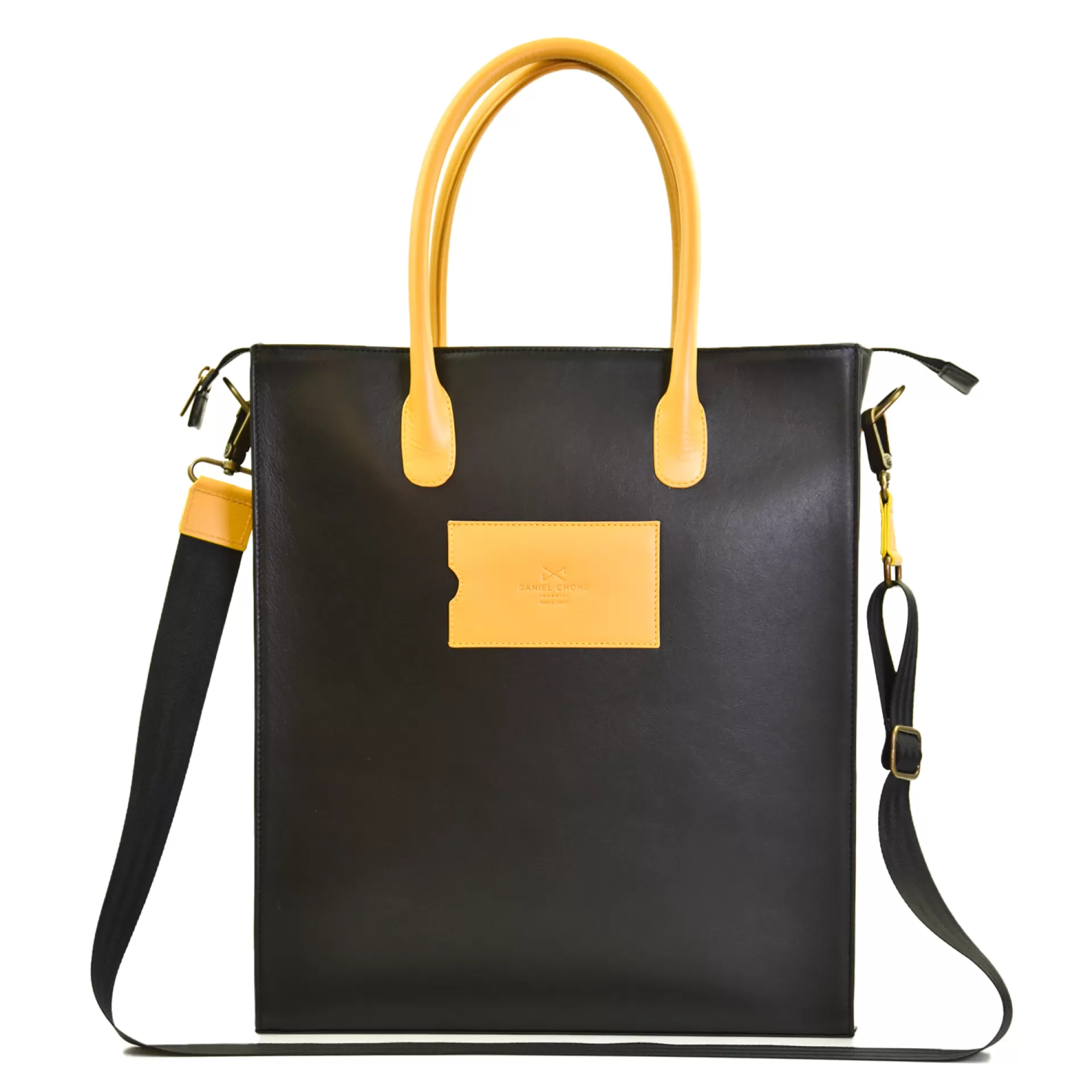 Daniel Chong THE CLERK MAXI NEGRO & MOSTAZA*Mujer Mujer | Bolsos De Piel