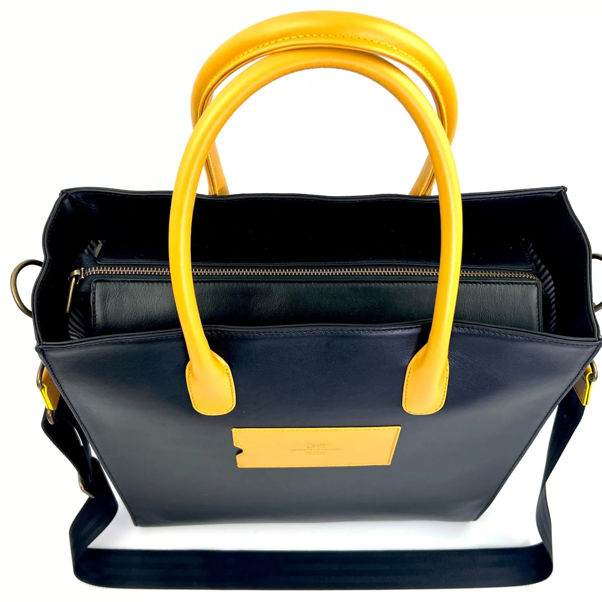 Daniel Chong THE CLERK MAXI NEGRO & MOSTAZA*Mujer Mujer | Bolsos De Piel